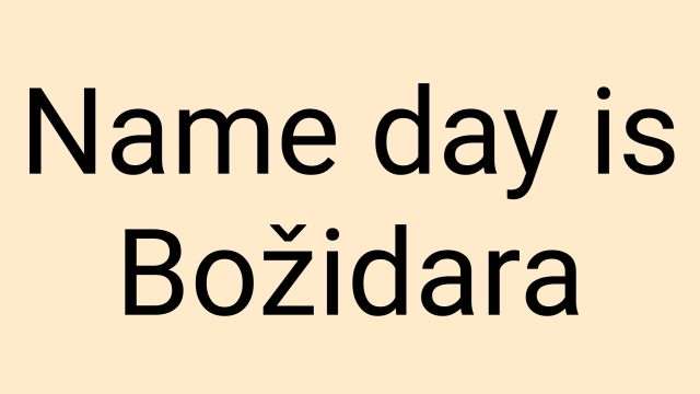 Name day displayed on the screen