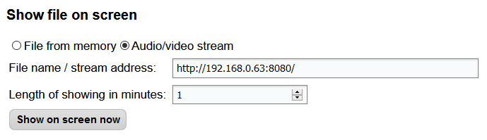 Testing video stream from Slideshow